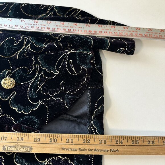 Scott McClintock Womens Velvet Blazer Jacket Top Size 10 Black Gold Evening Vtg - Picture 6 of 9